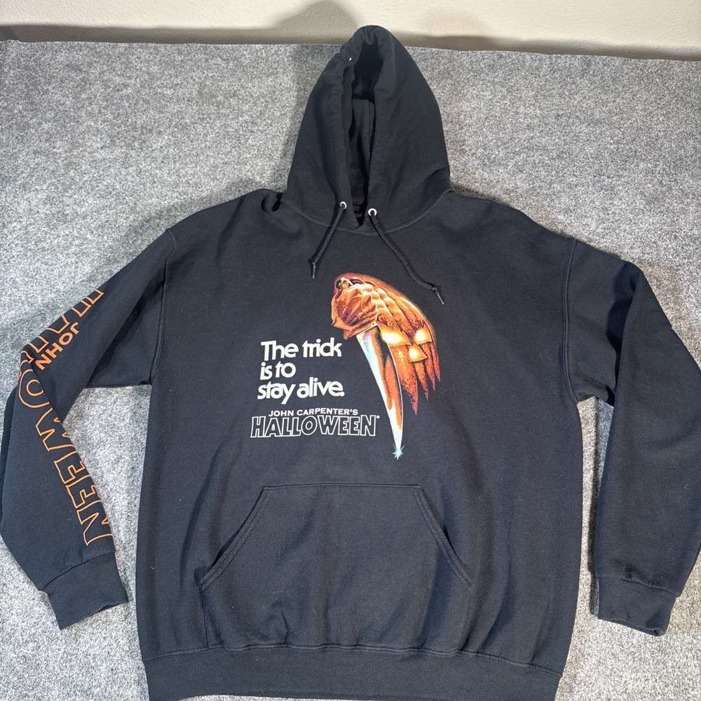 Hot Topic Halloween Michael Myers Black Graphic Print Hooded Pullover Hoodie XL